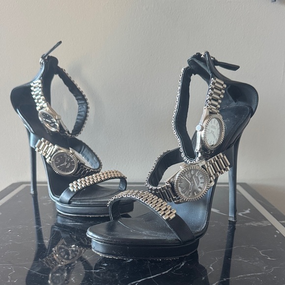 Giuseppe Zanotti Shoes - Giuseppe Zanotti Christian Cowan Black ROLEX WATCH heels 39 RARE!